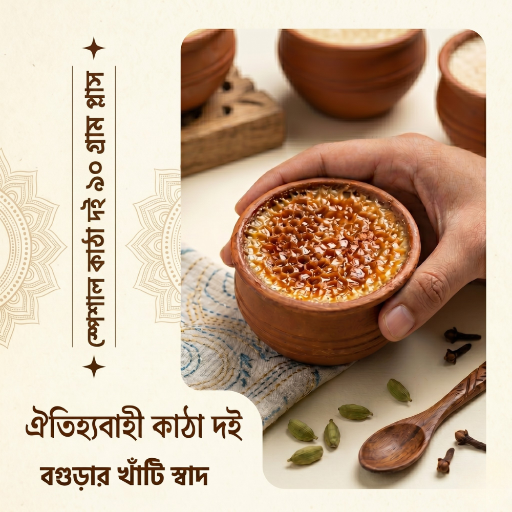 বগুড়ার স্পেশাল কাঠা দই ৯০ গ্রাম প্লাস