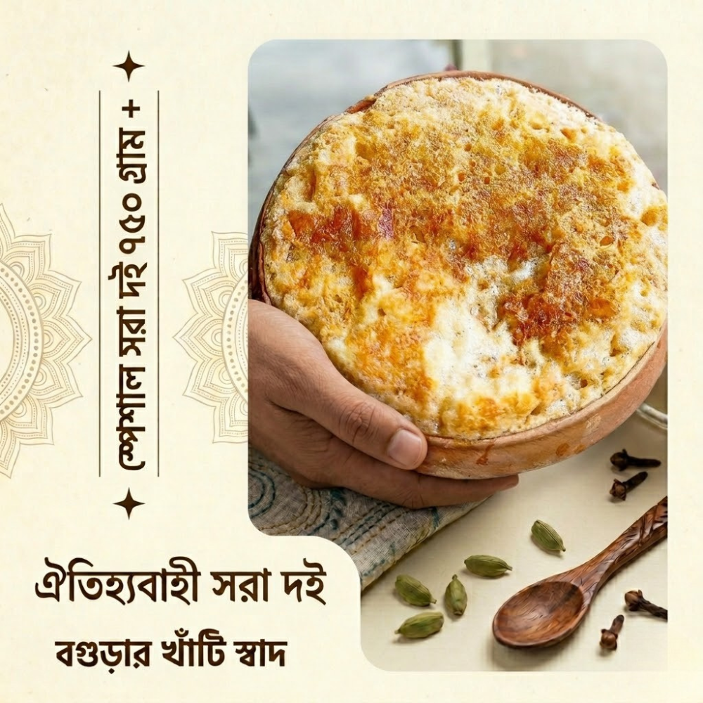 বগুড়ার স্পেশাল সরা দই দই ৭৫০ গ্রাম প্লাস
